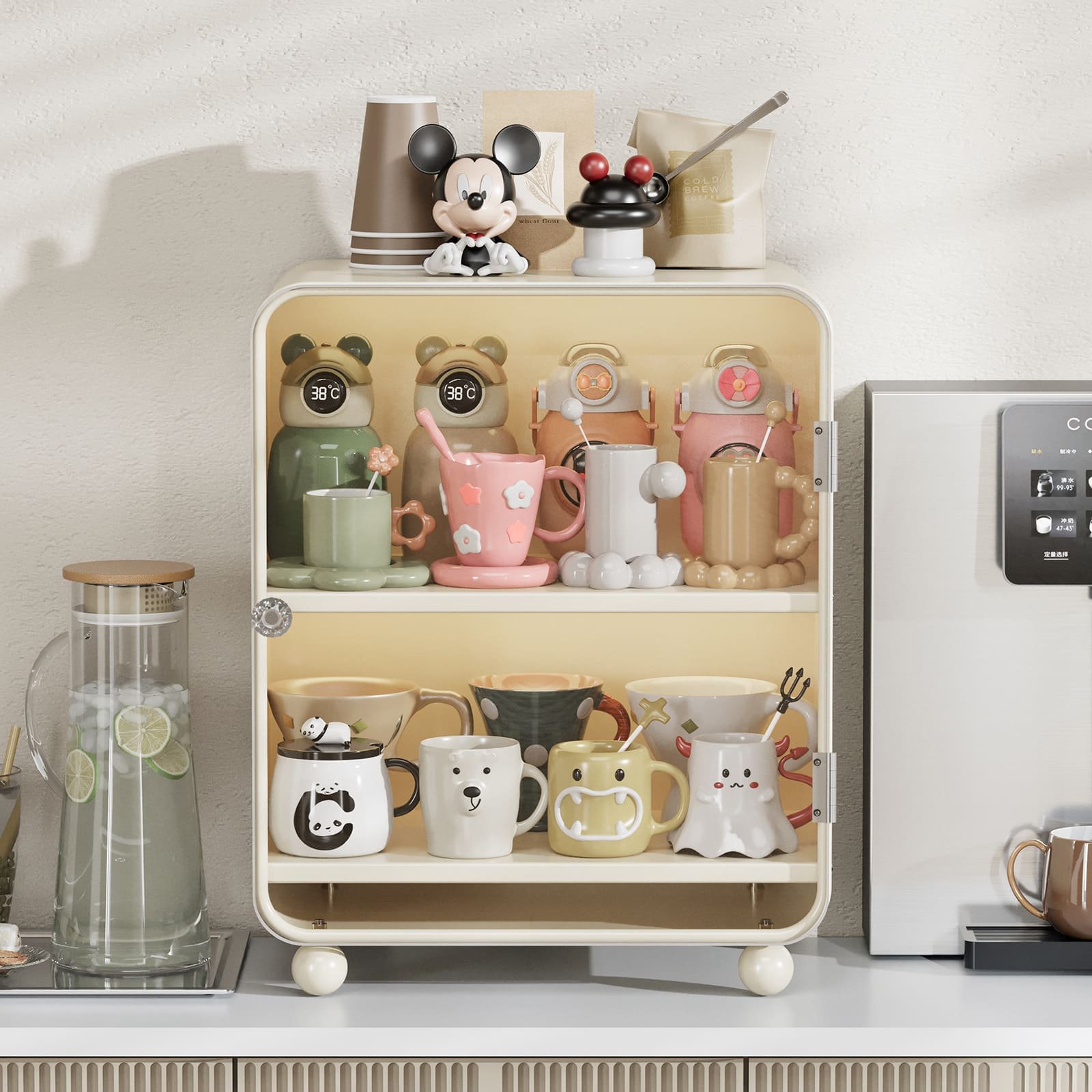 Dust-Proof & Water-Draining Display Storage Cabinet