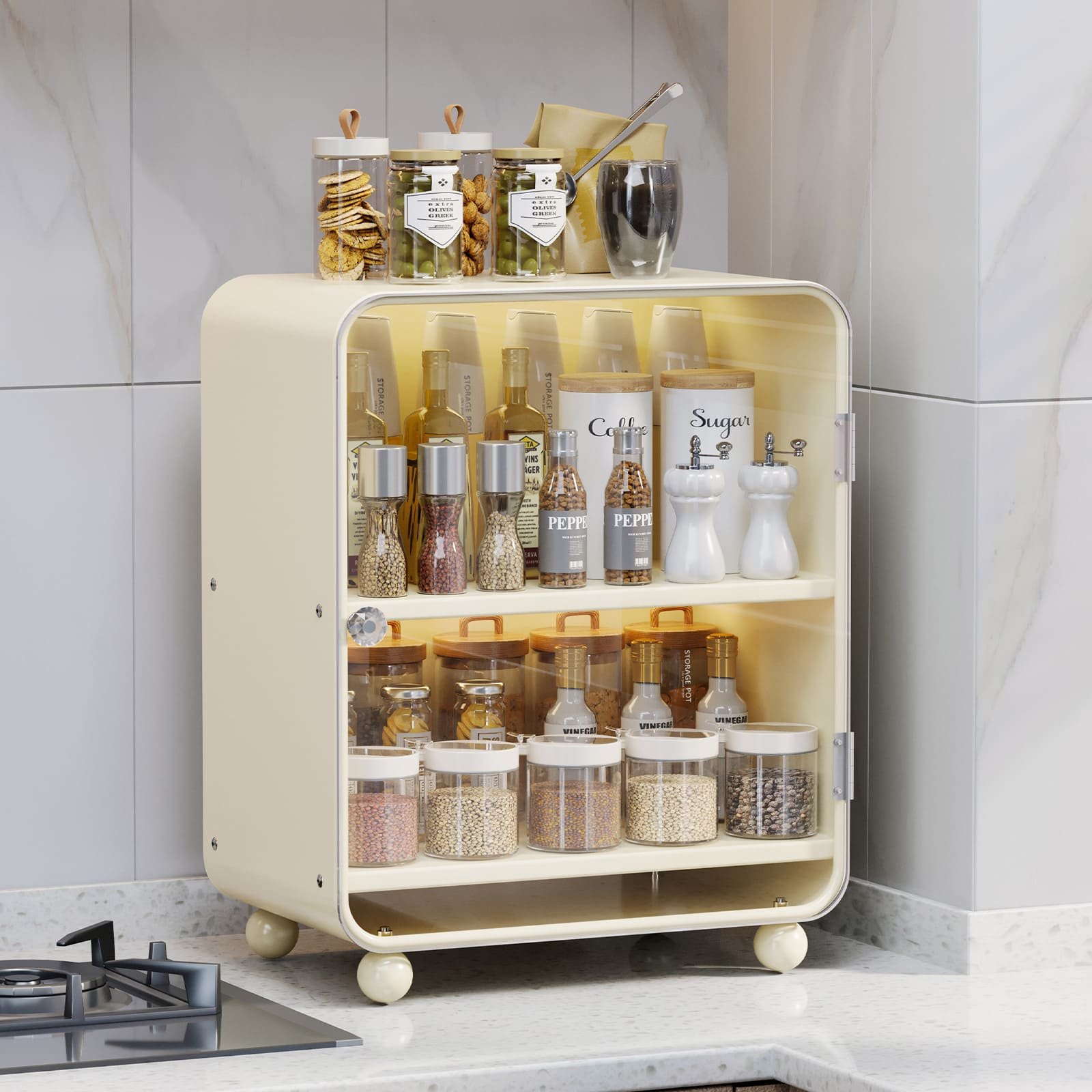Dust-Proof & Water-Draining Display Storage Cabinet
