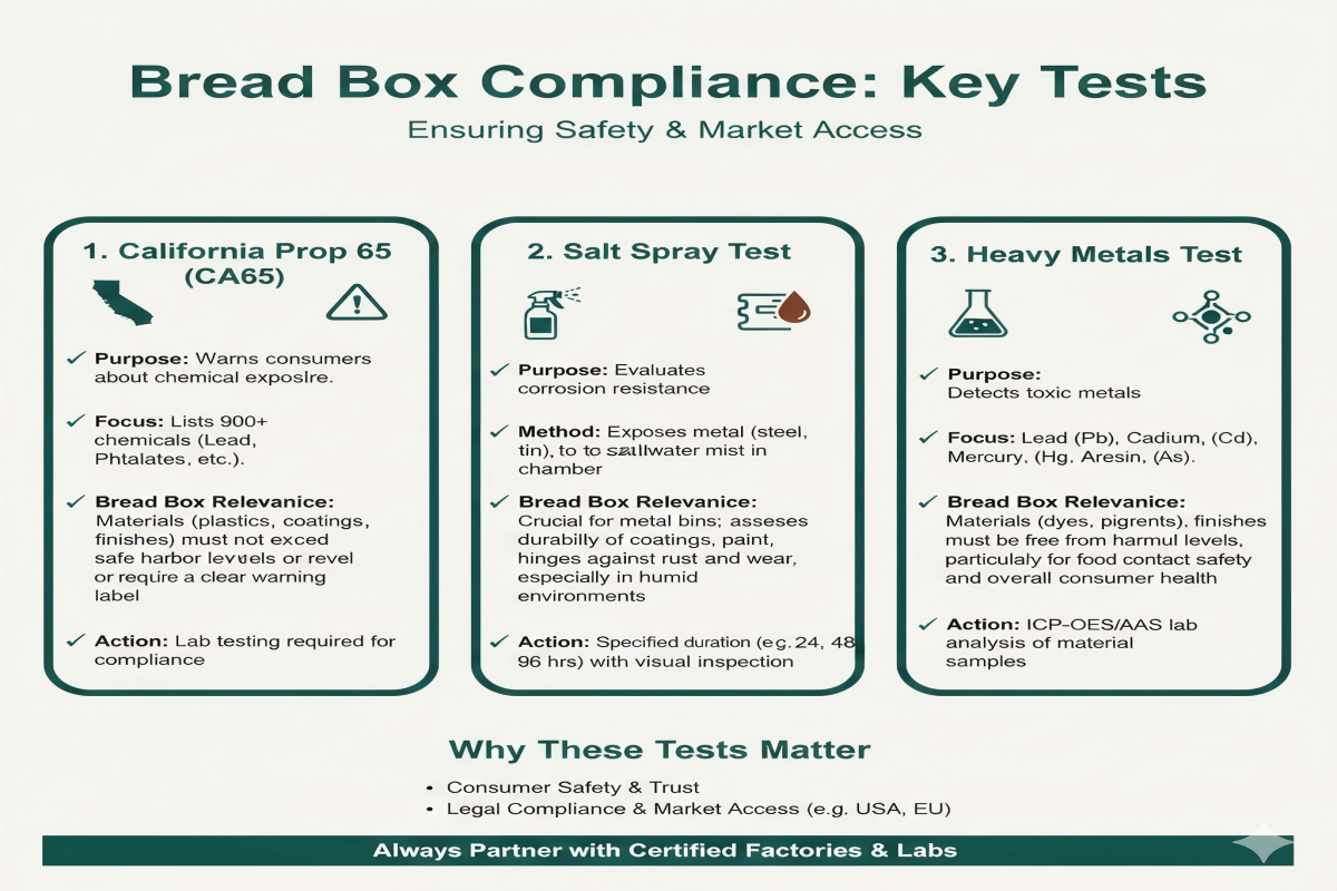 bread box compliance CA65 salt spray heavy metals