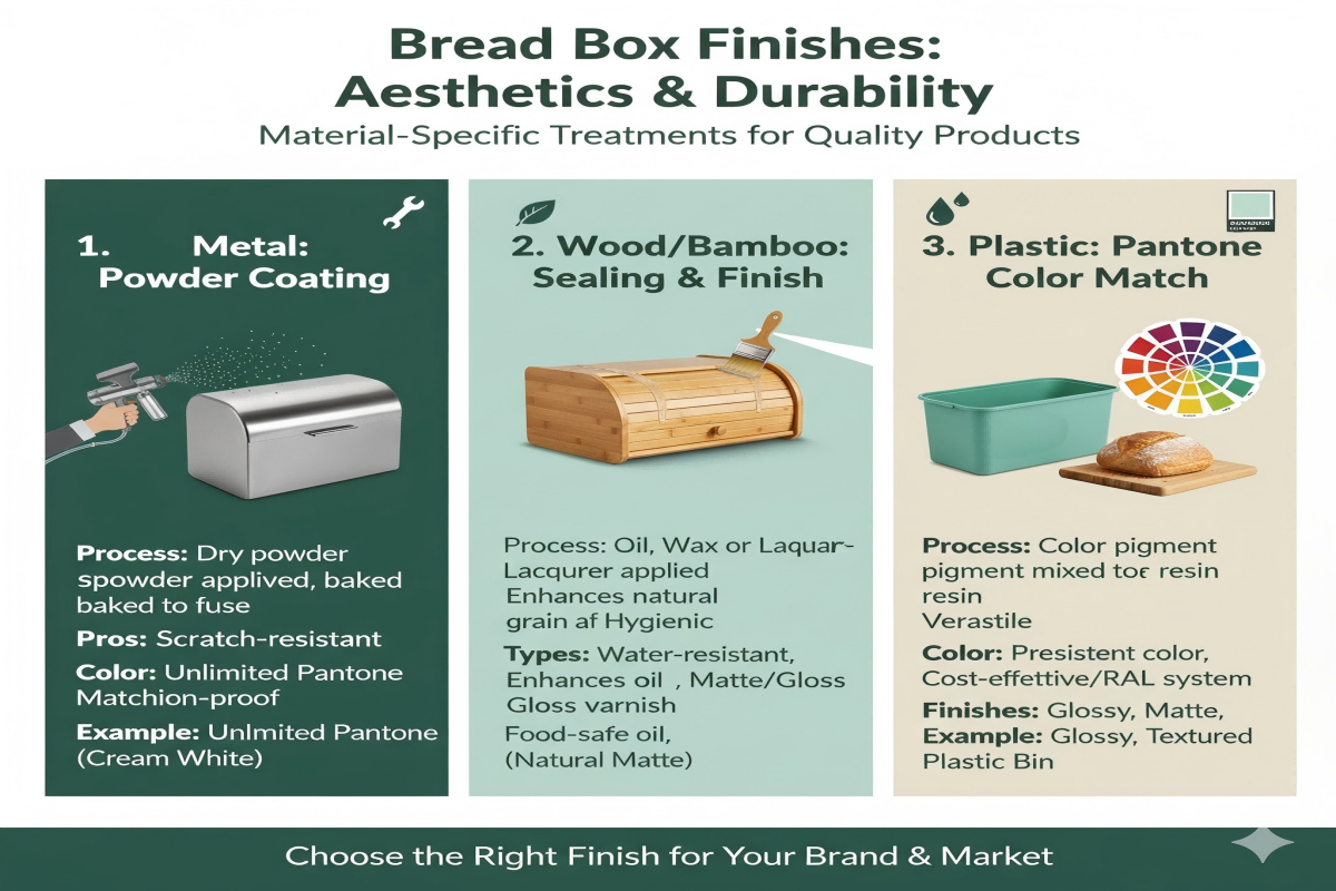bread box finishes powder coat bamboo sealing plastic pantone