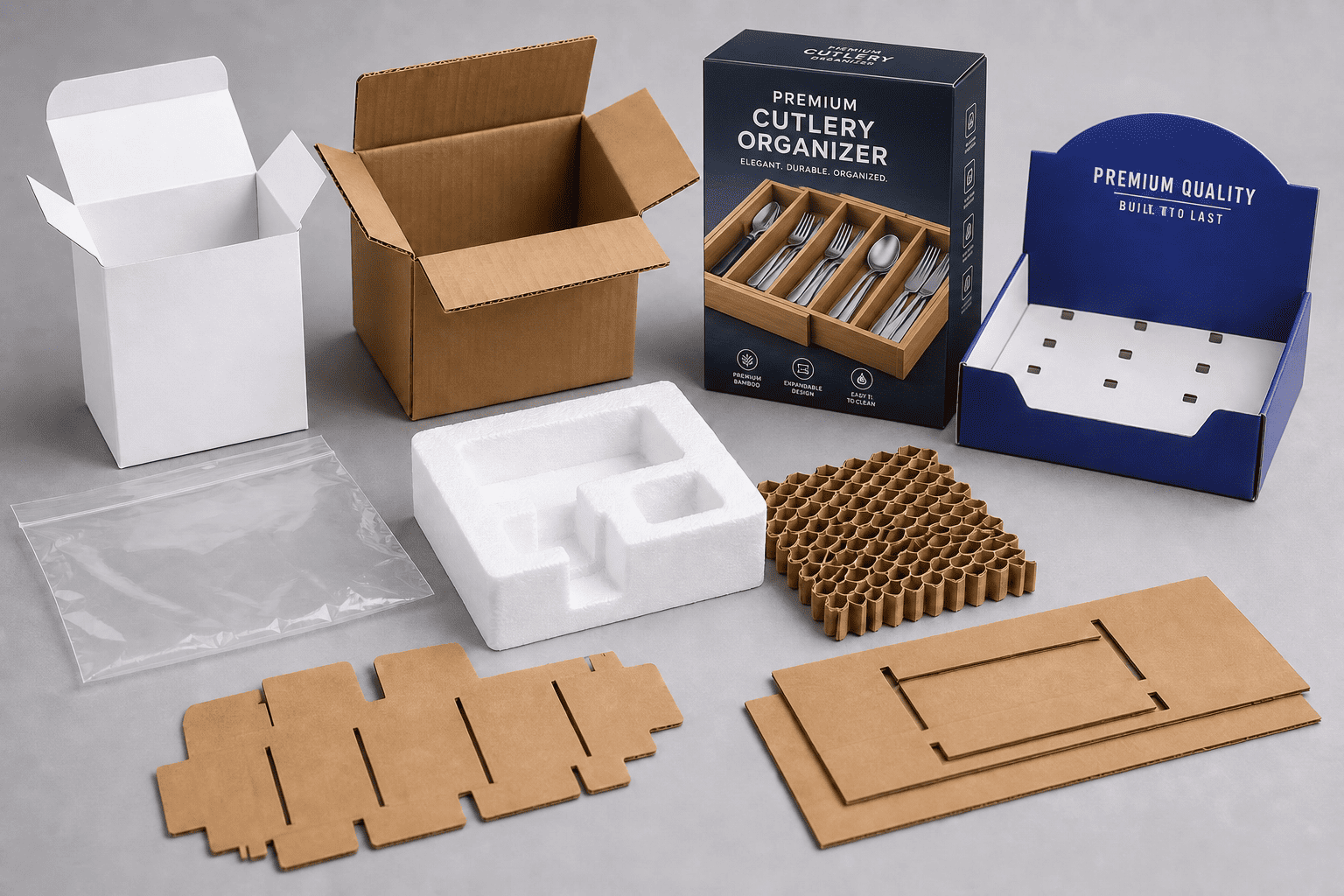 Packaging solutions overview showing available packaging types for retail and wholesale channels