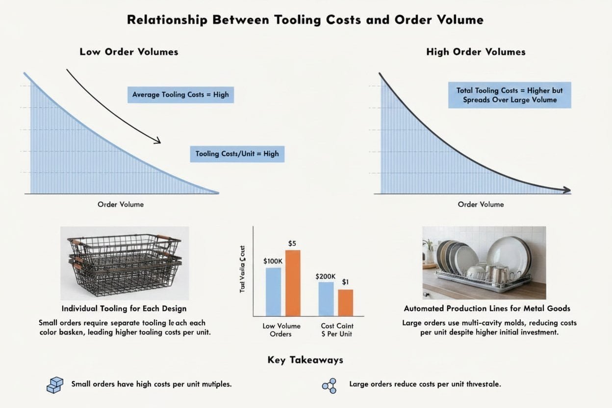 Tooling cost and order volume relationship